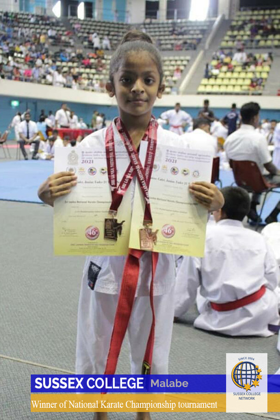 bronze medals winner of Sri Lanka National Karate Championship tournament 2021.